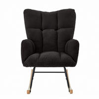 SCHAUKELSTUHL 44/50/47 cm dunkelgrau aus Polyester mit Holzgestell - Dunkelgrau, Textil (89/101/69cm) - OKWISH