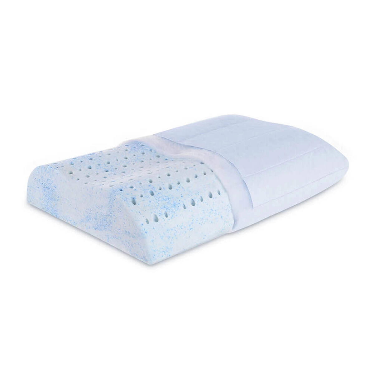 KOPFKISSEN Anatomic Gel Latex Weiß 38x80 cm - Weiß, Naturmaterialien/Textil (38/80cm) - Letti Moderni