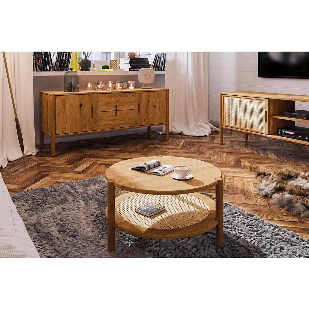 Thumbnail - byoak Kaffeetisch, Dunkelbraun, Holz, Kerneiche, 60x35x60 cm, Wohnzimmer, Wohnzimmertische, Couchtische