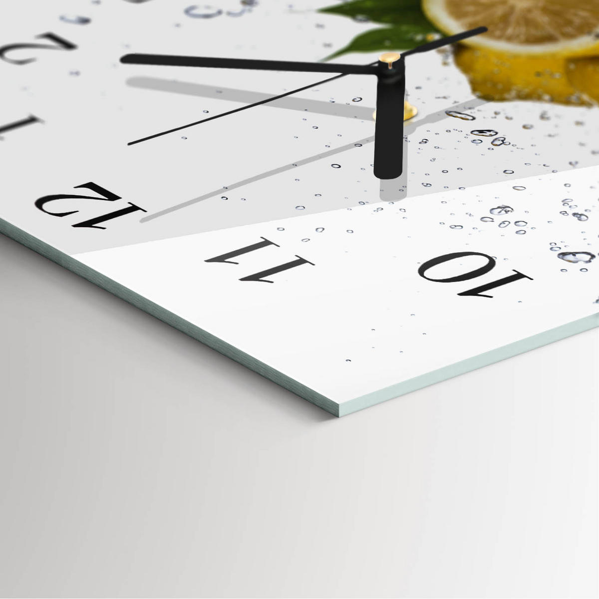 WANDUHR 30x30 cm - Zitronen - Gelb, Glas (30/30/0.4cm) - TULUP