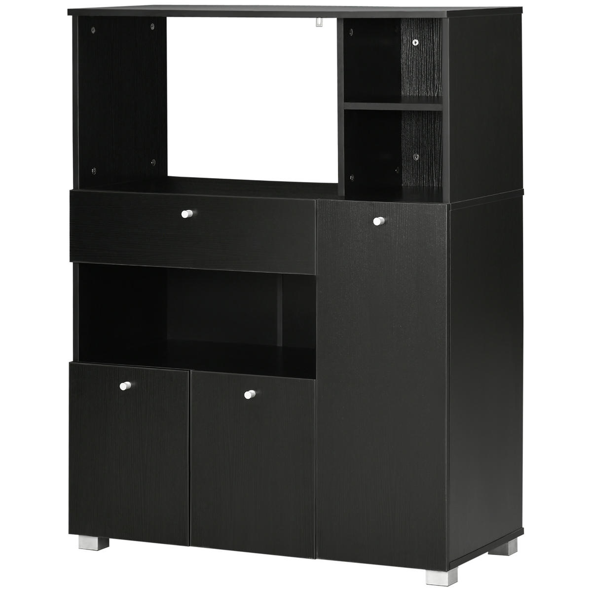 MIKROWELLENUNTERSCHRANK DE-11093 2 Schränke Schwarz - Schwarz, Holzwerkstoff (40/120/90cm) - ComfortXL
