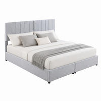 POLSTERBETT mit hydraulischem Stauraum 180x200 cm Grau - Grau, Metall (180/200cm) - Meubliv