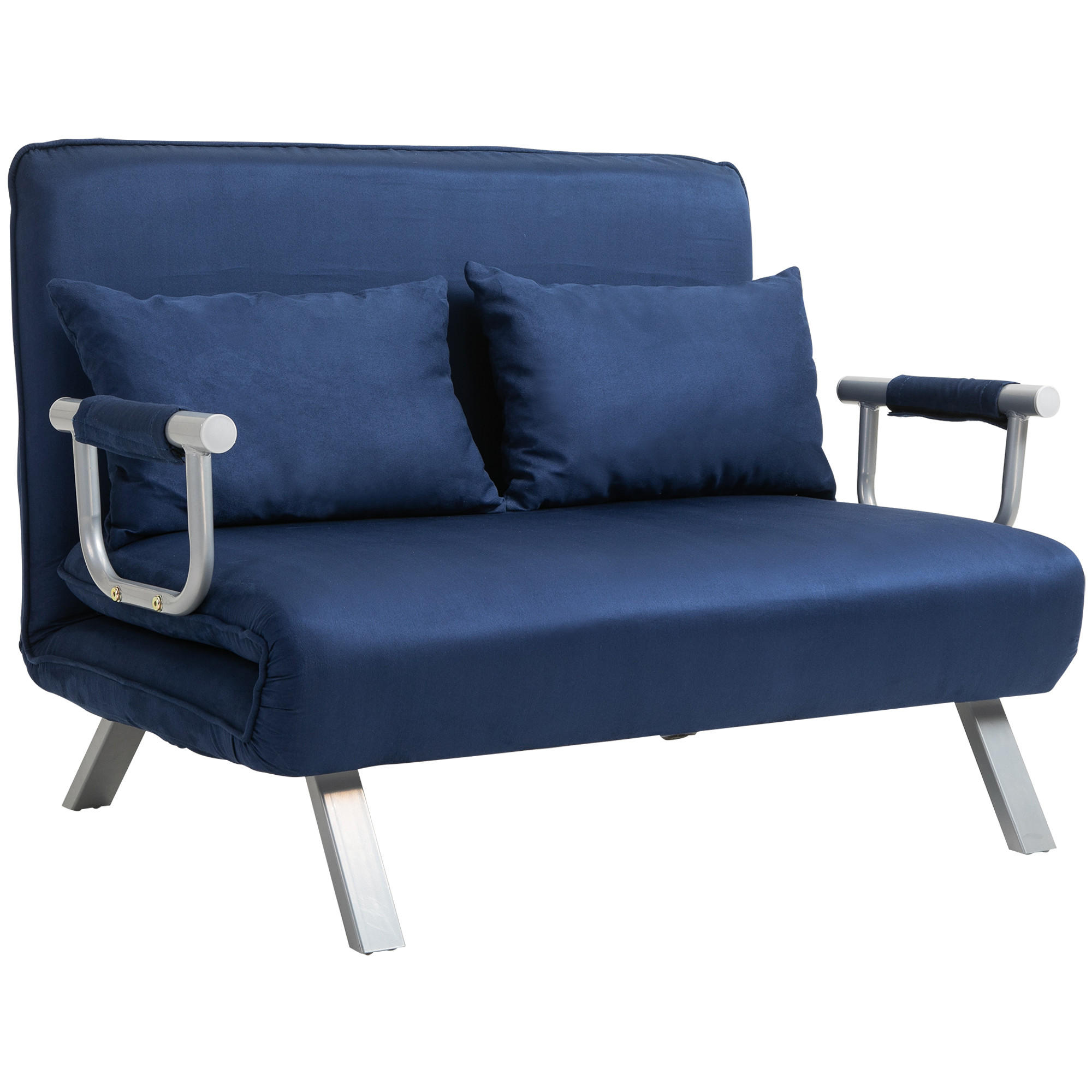 SCHLAFSOFA - Blau, Kunststoff/Metall (80/78/111cm) - HOMCOM