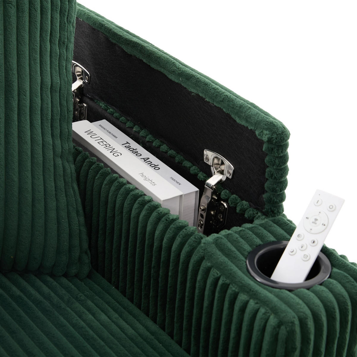 RELAXLIEGE XXL Polsterliege,Relaxsessel,Cord,Grün - Grün, Textil (129/70/170cm) - LVHOM
