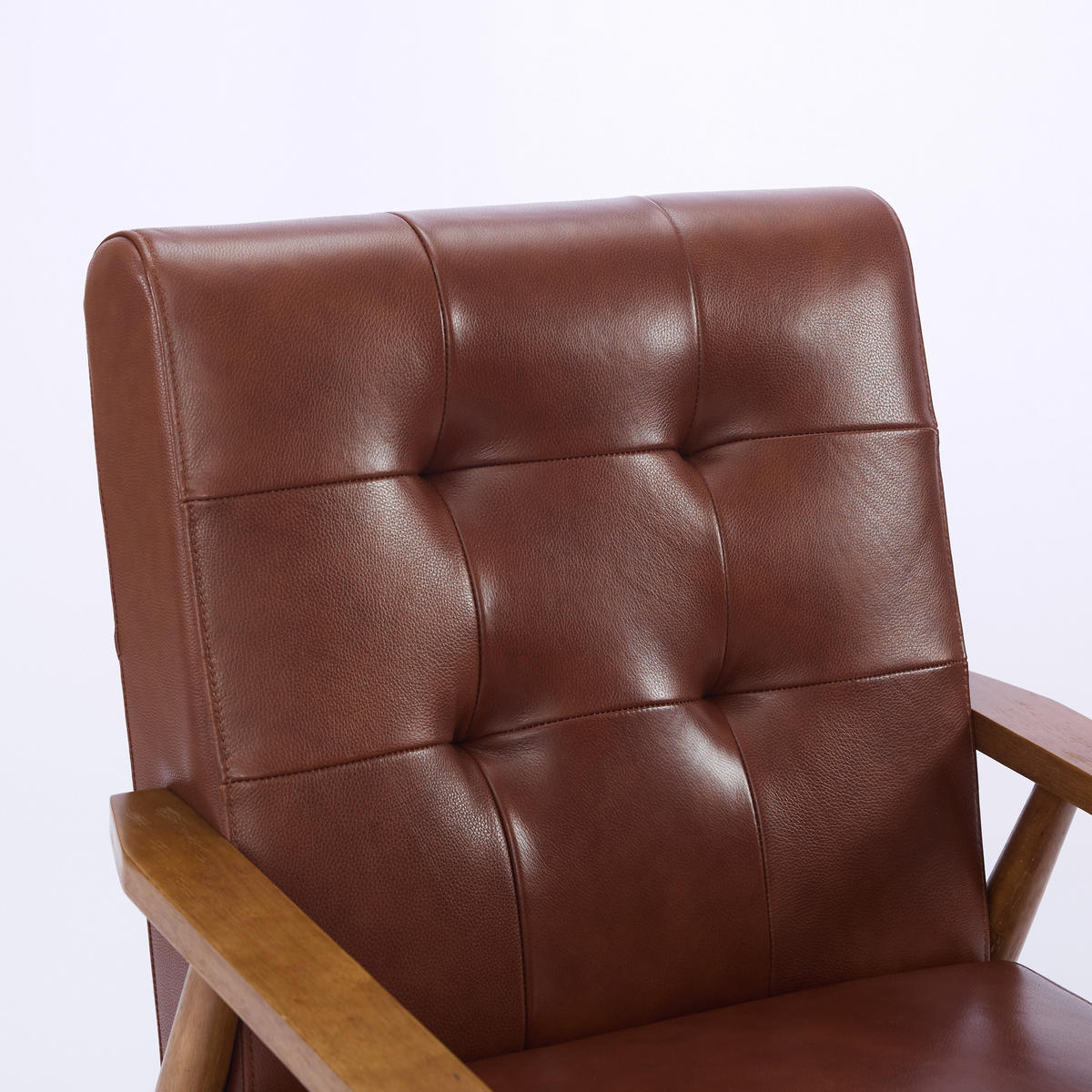 SESSEL Echtleder mit Nussbaum-Armlehnen, DE-42331, Braun - Braun, Holzwerkstoff (80/83/64cm) - ComfortXL