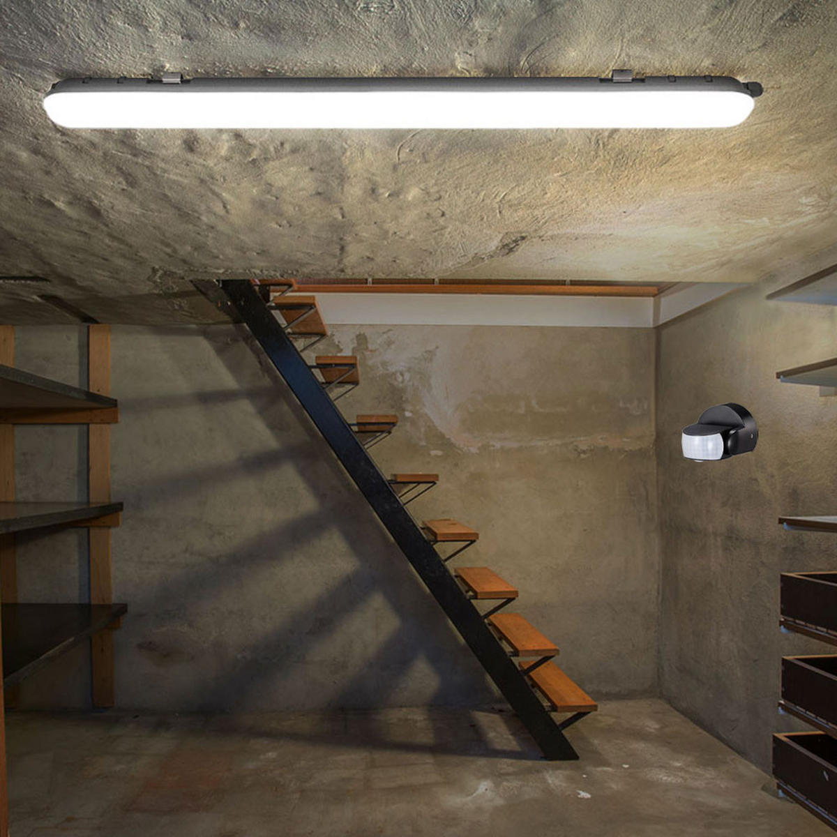 LED DECKENLEUCHTE Weiß Kunststoff 150 cm - Weiß, Kunststoff (150/6.5/5.8cm)