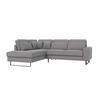 ECKSOFA Floe Hellgrau Cord - Hellgrau/Schwarz, Holz/Kunststoff (290/231cm) - S-Style Möbel