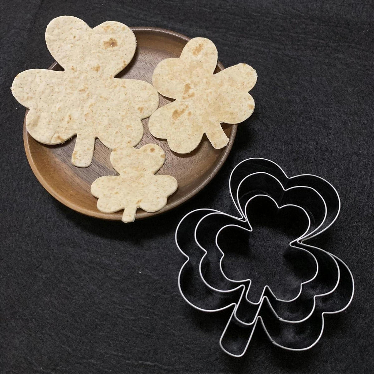 AUSSTECHFORMEN Set 3-teilig Kleeblatt - Silberfarben, Metall (9/2/9.5cm)