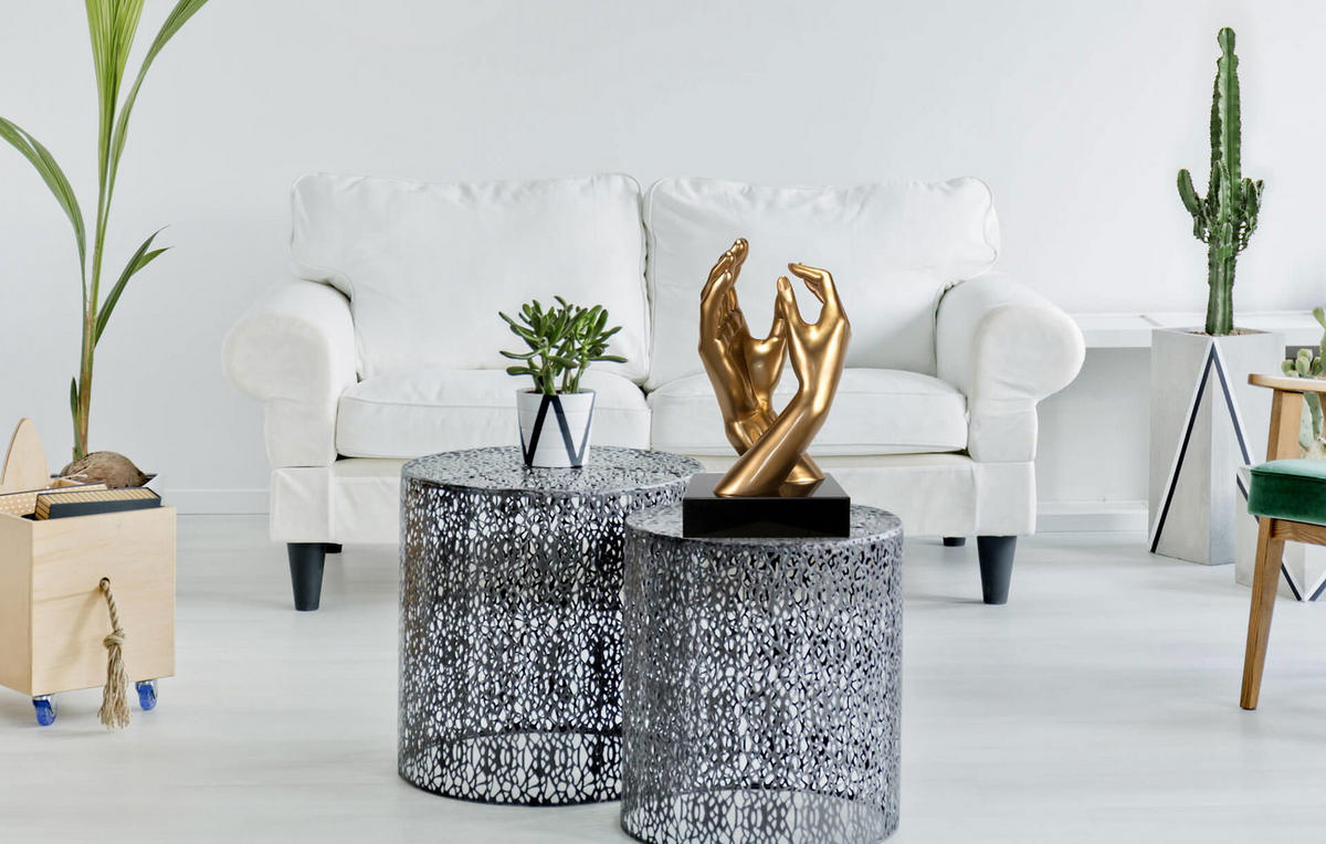 SKULPTUR Gold 21/41 cm - Goldfarben, Stein (4.85/41/21cm) - KUNSTLOFT