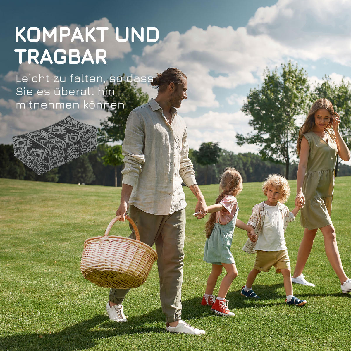 OUTDOORTEPPICH, 310g/m² PP, Schwarz+Grau - Schwarz/Grau, Kunststoff (274/182cm) - Outsunny