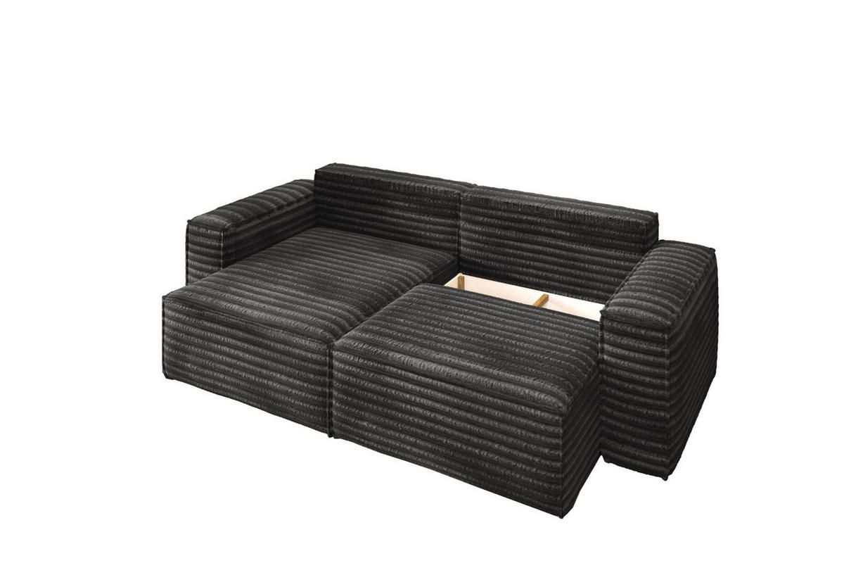 ECKSOFA Schlafsofa Madlen - Anthrazit, Holzwerkstoff/Textil (248/140cm) - Fun Möbel