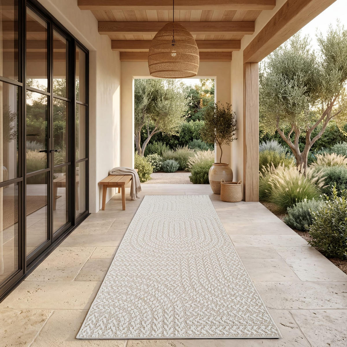 OUTDOORTEPPICH 80/250 cm Waregem 629 - Creme, Kunststoff (80/250cm) - Paco Home