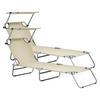 SONNENLIEGE-SET 2 TLG. Argozelo - Beige, Metall (186/24/55cm) - casa.pro