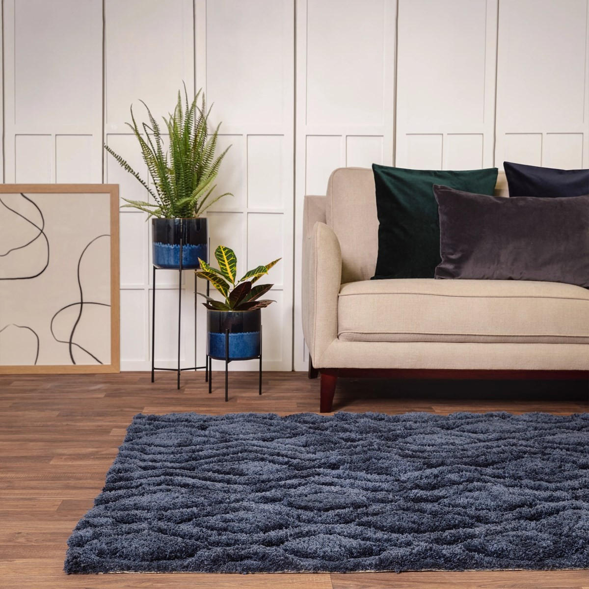 TEPPICH Moderner für Wohn- und Schlafzimmer JACKSON Blau 120 x 170 cm - Blau, Textil (120/170cm) - Novatrend