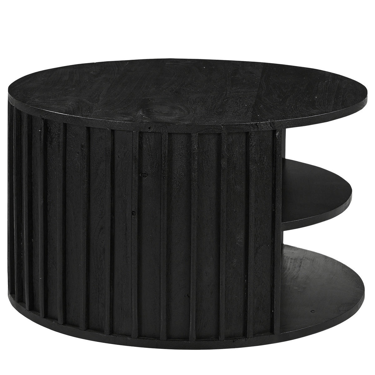 COUCHTISCH - Akazie massiv - Schwarz/Akaziefarben, Holz (70/70/40cm) - home24