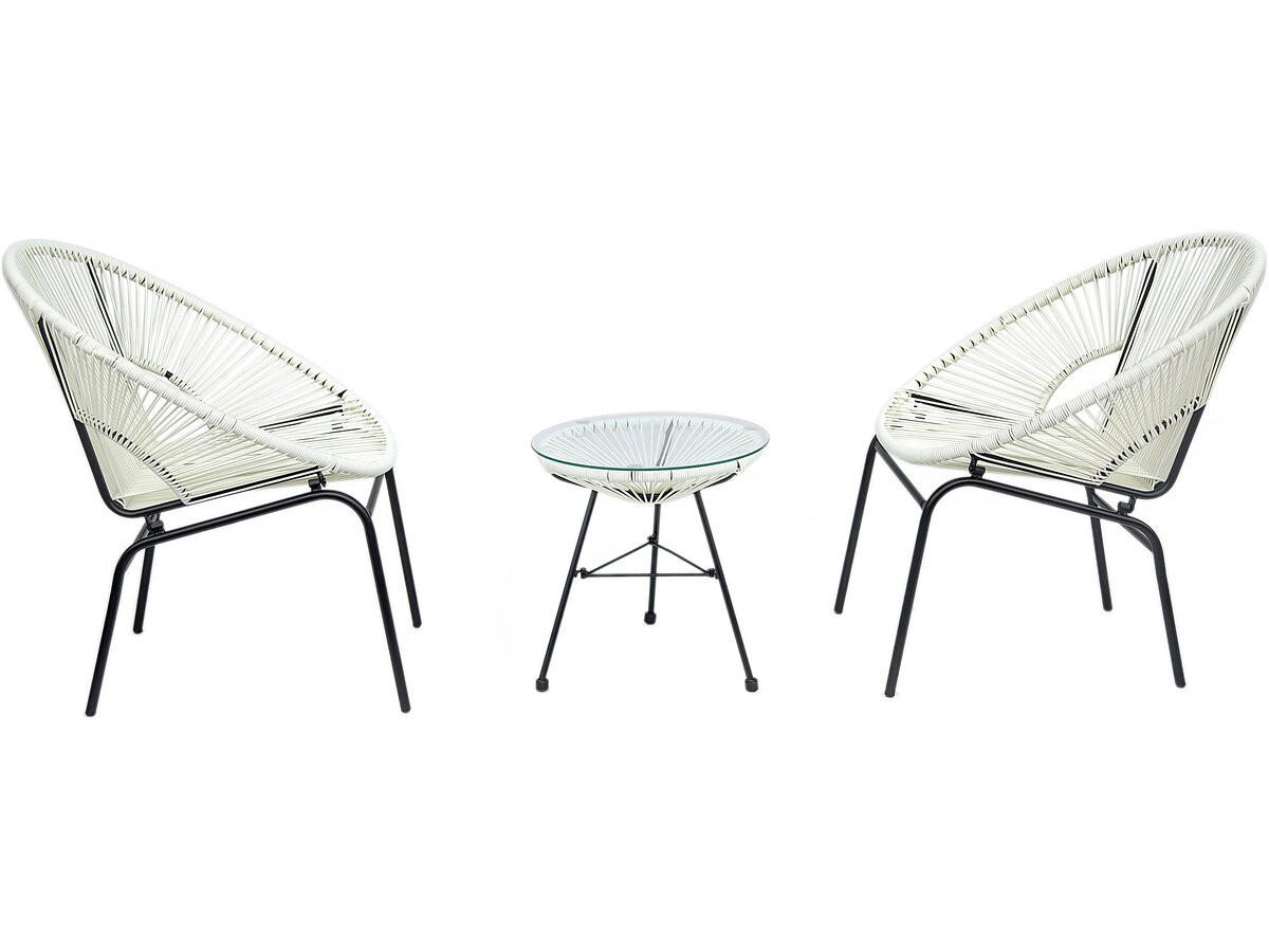 GARTENSITZGRUPPE poli weiss - Weiß, Metall - Habitat Garten