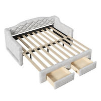 TAGESBETT 90/200 cm DE-32841 ausziehbar auf 180/200 cm mit LED Grau - Grau, Holzwerkstoff (90/200cm) - ComfortXL