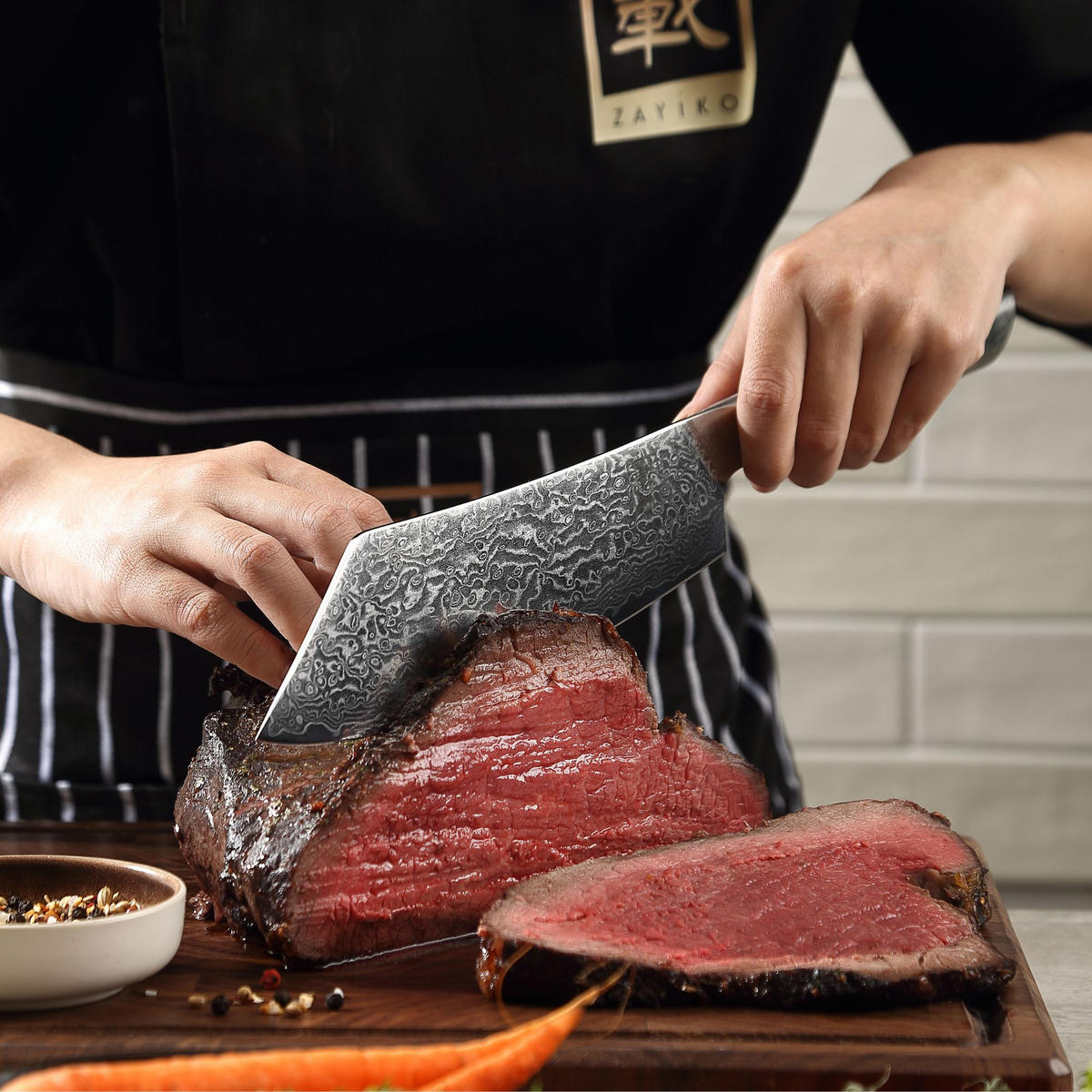 BLOCKMESSER HAKATA BOCHO 20 cm - Ahornfarben, Holz/Metall (34cm) - Zayiko