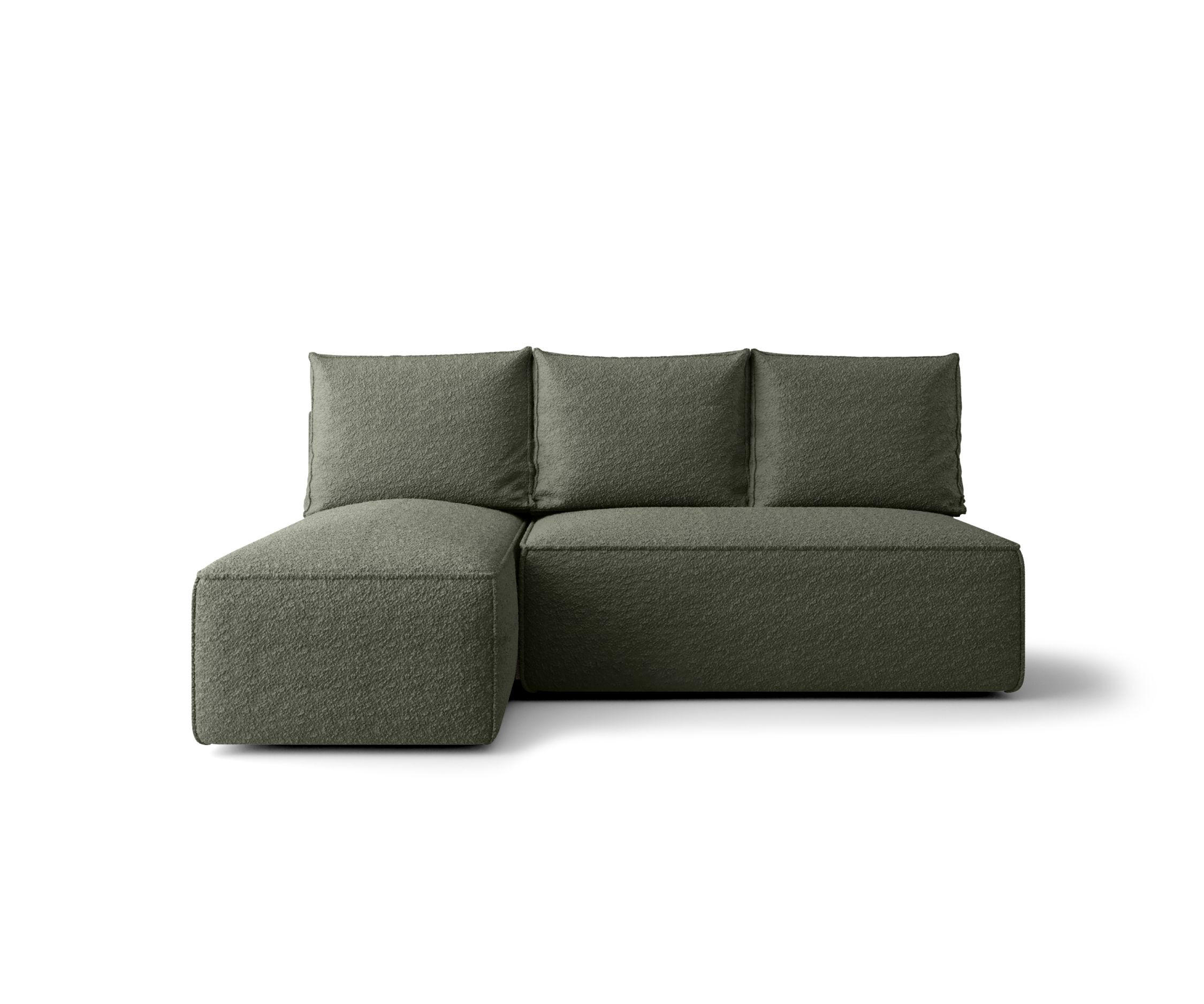 ECKSOFA mit Schlaffunktion SAVIO MINI Quelle 37 Links - Dunkelgrün, Textil (200/140cm) - Bedante