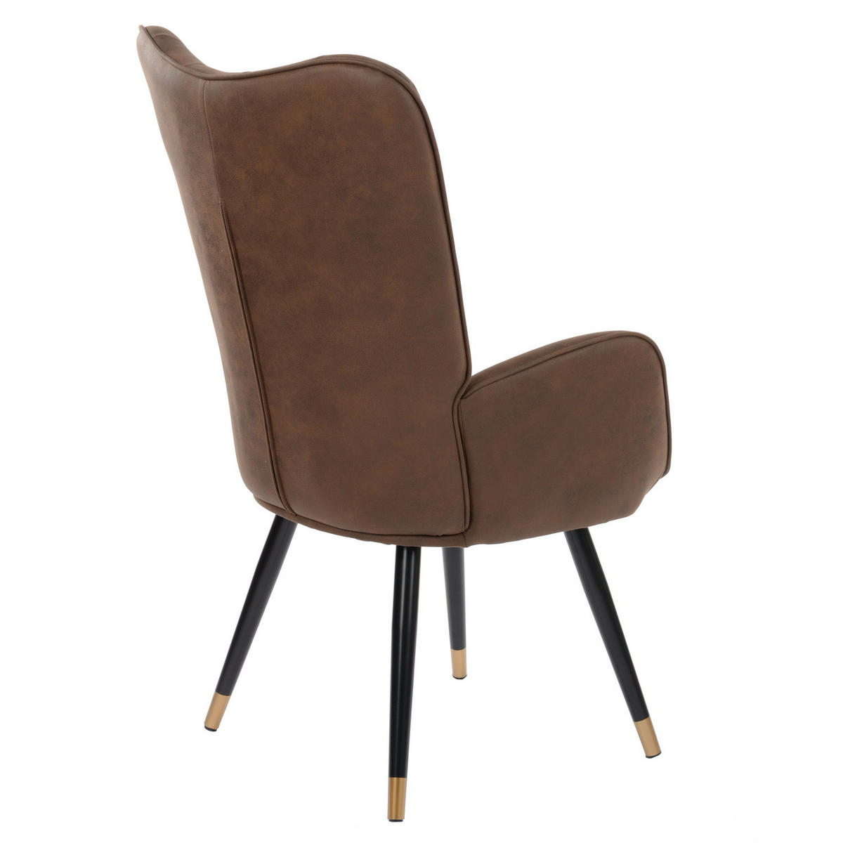 SESSEL Stoff, Beine aus Massivholz dunkelbraun - Dunkelbraun/Schwarz, Holz/Textil (66/104/71cm) - Urban Meuble