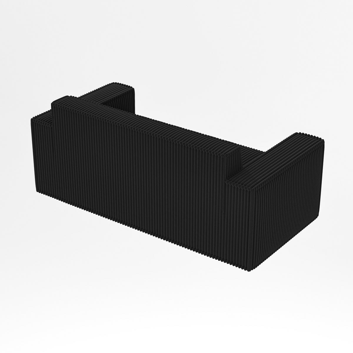 2-SITZER SOFA Cord Schwarz - Schwarz, Textil (178/70/86cm) - WISHDOR