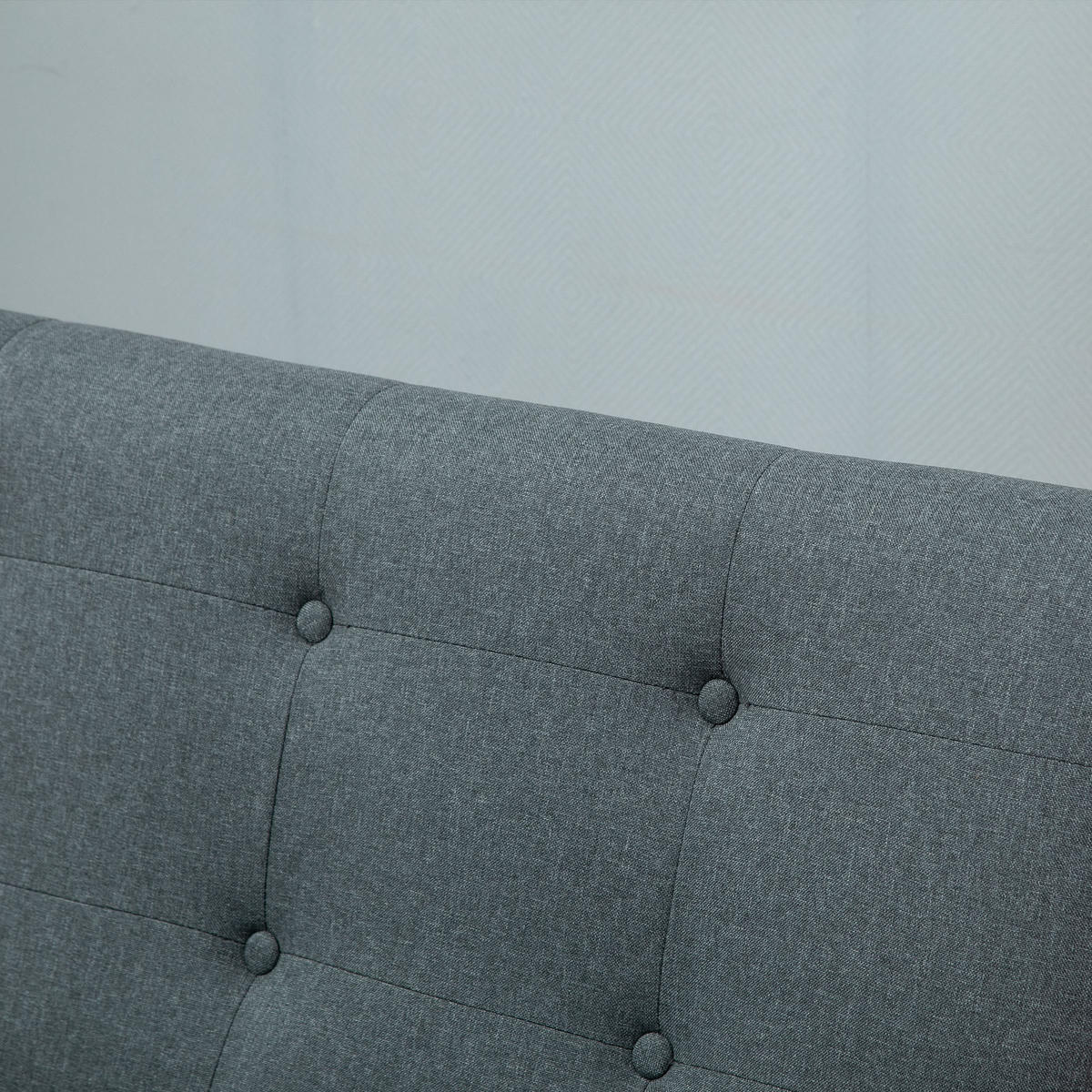 2-SITZER-SOFA DE-13389 Skandinavisch mit Leinenbezug & Holzfüßen Grau - Dunkelgrau, Textil (66.5/73/115cm) - ComfortXL