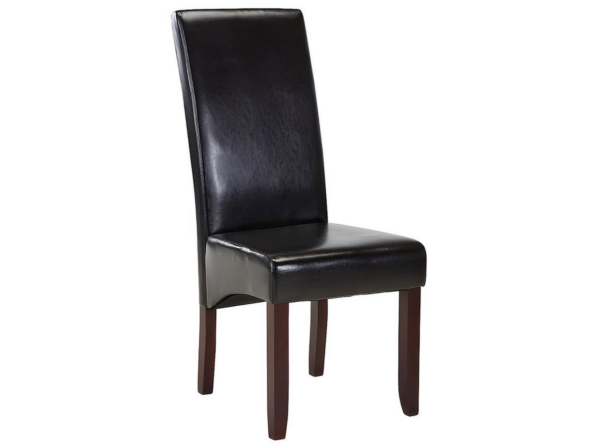 STUHL - 47cm x 63cm - Kunstleder - schokoladenbraun - ROVIGO - Braun, Leder (47/107/63cm) - Vente-Unique