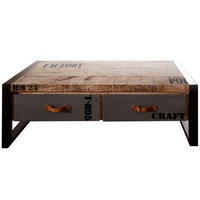 COUCHTISCH Mango 115x60x40 natur bedruckt FACTORY #128 - Naturfarben, Holz (115/60/40cm) - Massivmoebel24