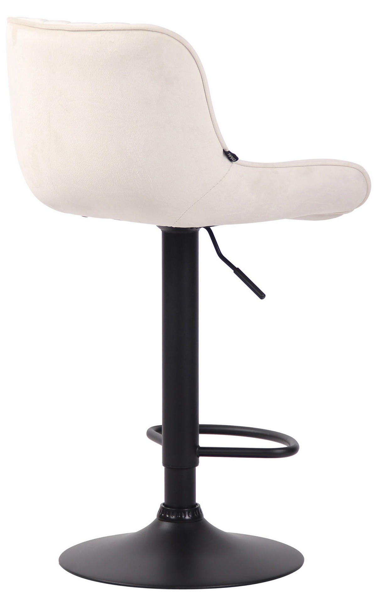 BARHOCKER 2er Set Samt creme - Creme/Schwarz, Textil/Metall (50/86/50cm) - CLP