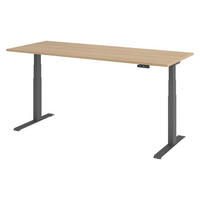 SCHREIBTISCH elektrisch XDKB 80/200/74 cm in Eichefarben/Graphitfarben - Eichefarben/Graphitfarben, Holzwerkstoff (80/200/74cm) - bümö