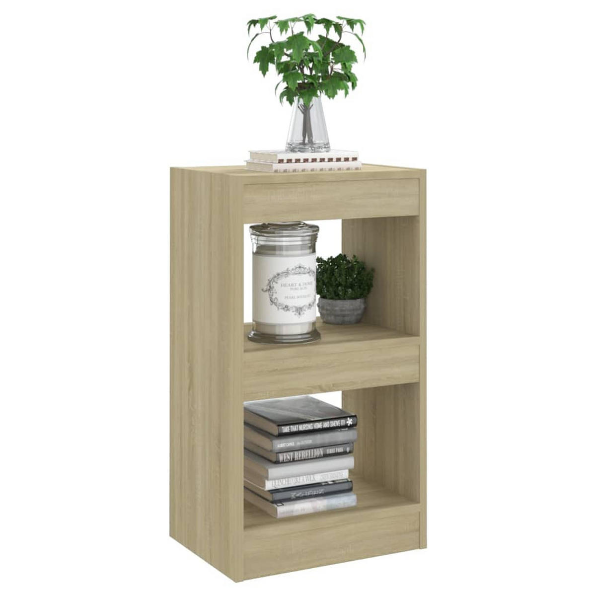 BÜCHERREGAL mit 2 Ebenen 40/30/72 cm aus Holzwerkstoff Sonoma-Eiche Dekor - Sonoma Eiche, Holz (40/72/30cm) - vidaXL