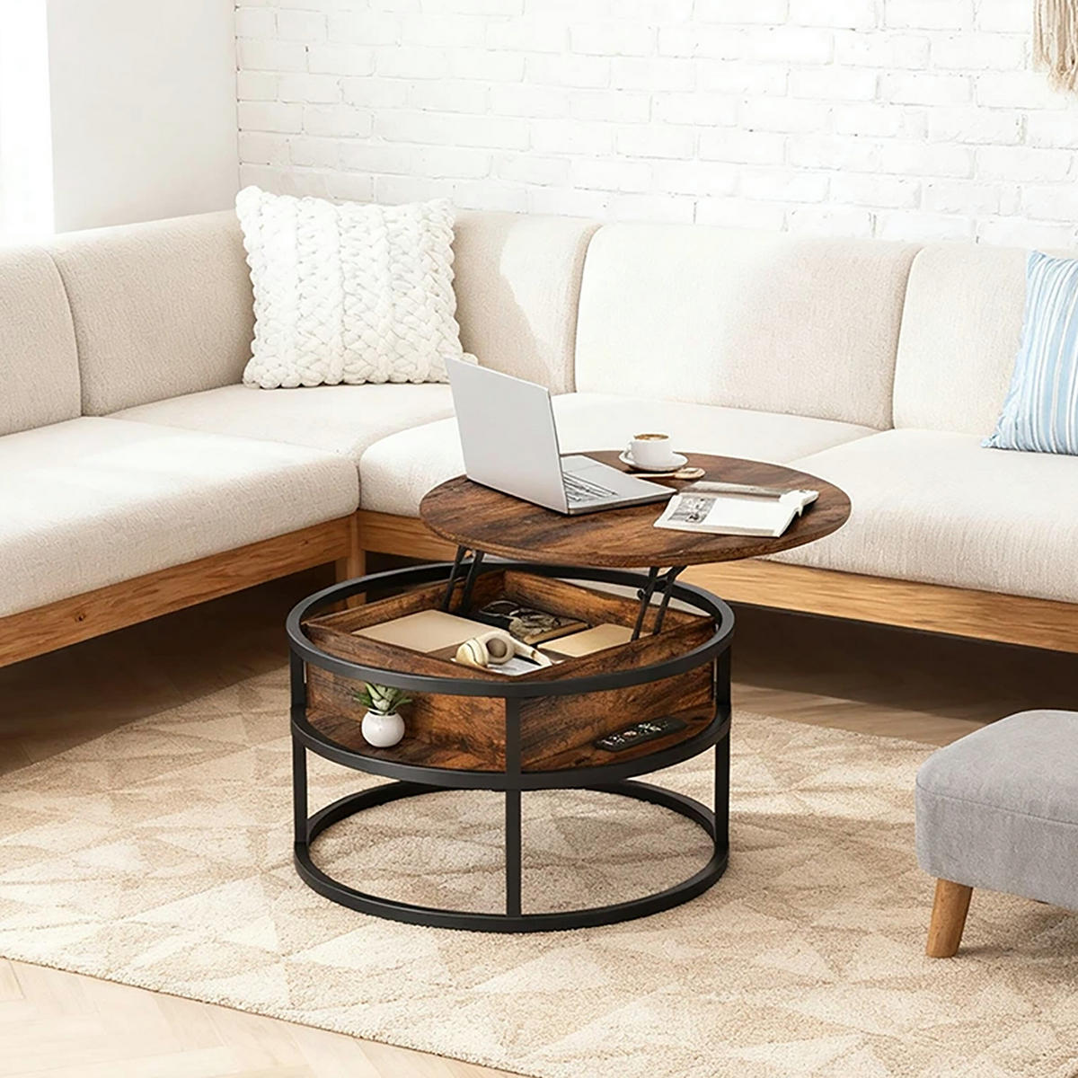 COUCHTISCH - Multicolor, Holzwerkstoff/Metall (80/80/46cm) - Relaxdays