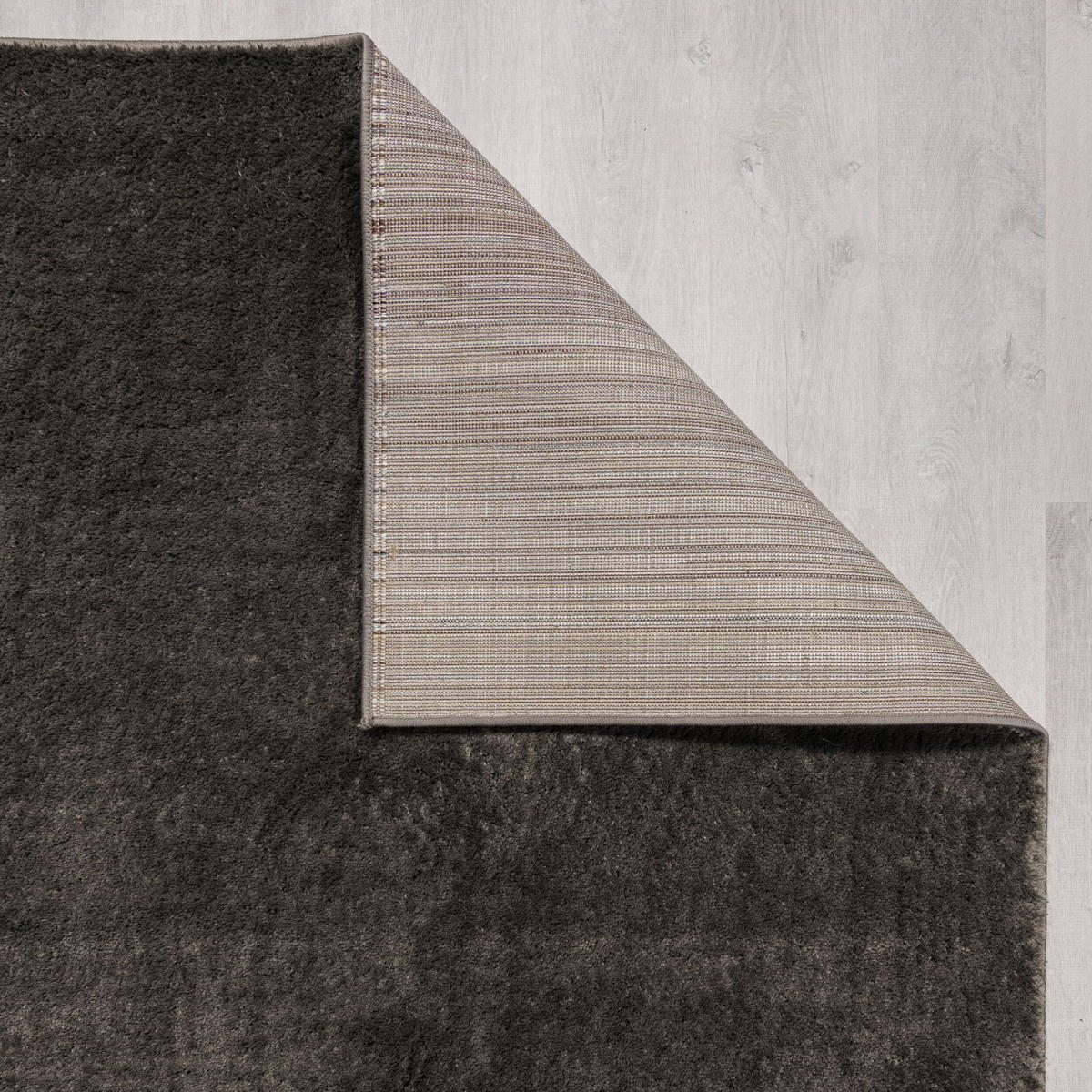 TEPPICH samtweich Uni-Muster 100% recycelt umweltfreundlich TUMMEL, Anthrazit 120x170 cm - Anthrazit, Textil (120/170cm) - KADIMA DESIGN