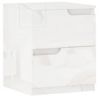 NACHTSCHRANK mit 2 Schubladen, 40 x 40 x 48 cm, Hochglanzweiß - Weiß, Holzwerkstoff (40/48/40cm) - HOMCOM