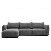 ECKSOFA TAUER 5-Sitzer, dunkelgrau - Dunkelgrau/Schwarz, Holzwerkstoff/Kunststoff (173/294cm) - Courtois Laville