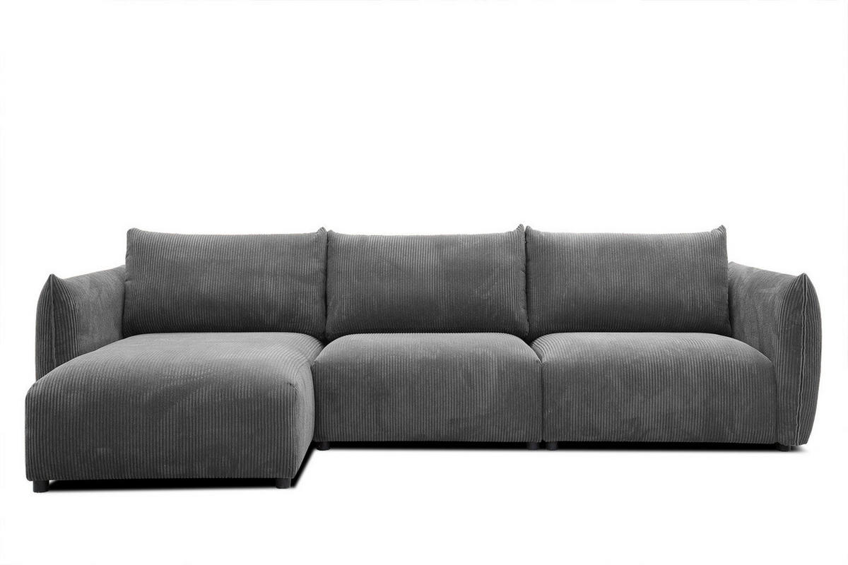 ECKSOFA TAUER 5-Sitzer, dunkelgrau - Dunkelgrau/Schwarz, Holzwerkstoff/Kunststoff (173/294cm) - Courtois Laville