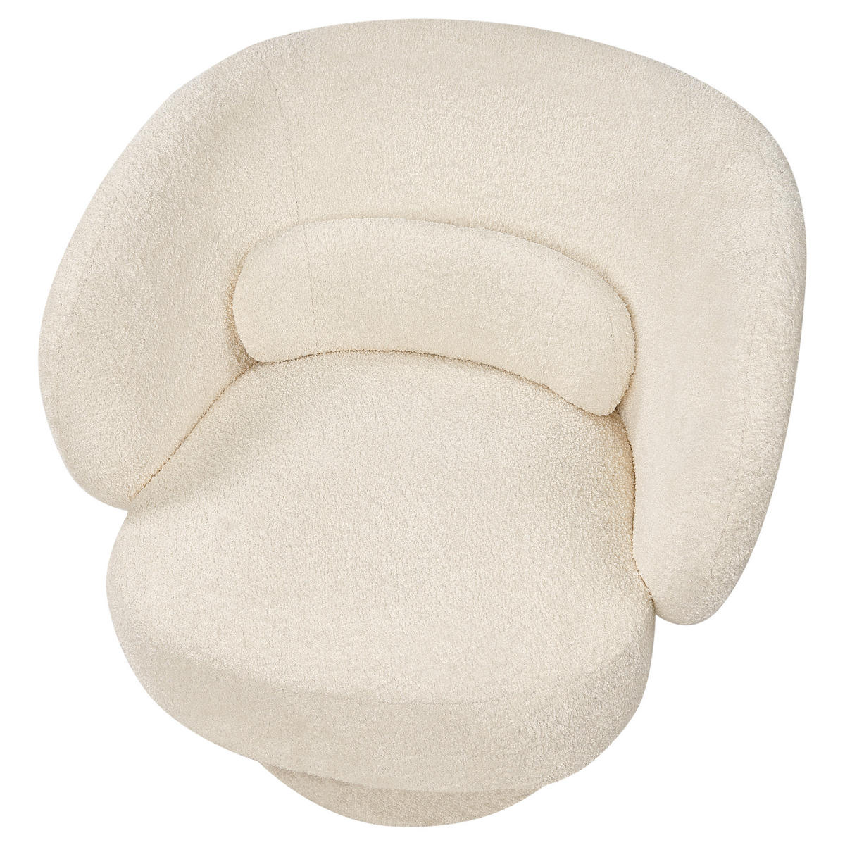 SNURRFÅTÖLJ vit Lieksa - Cremefärgad, Textil (44/77/64cm) - Beliani