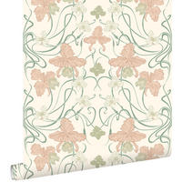 TAPETE Blumenmuster im Jugendstil 53 cm x 10.05 m - Weiß, Papier (53/1000cm) - ESTAhome