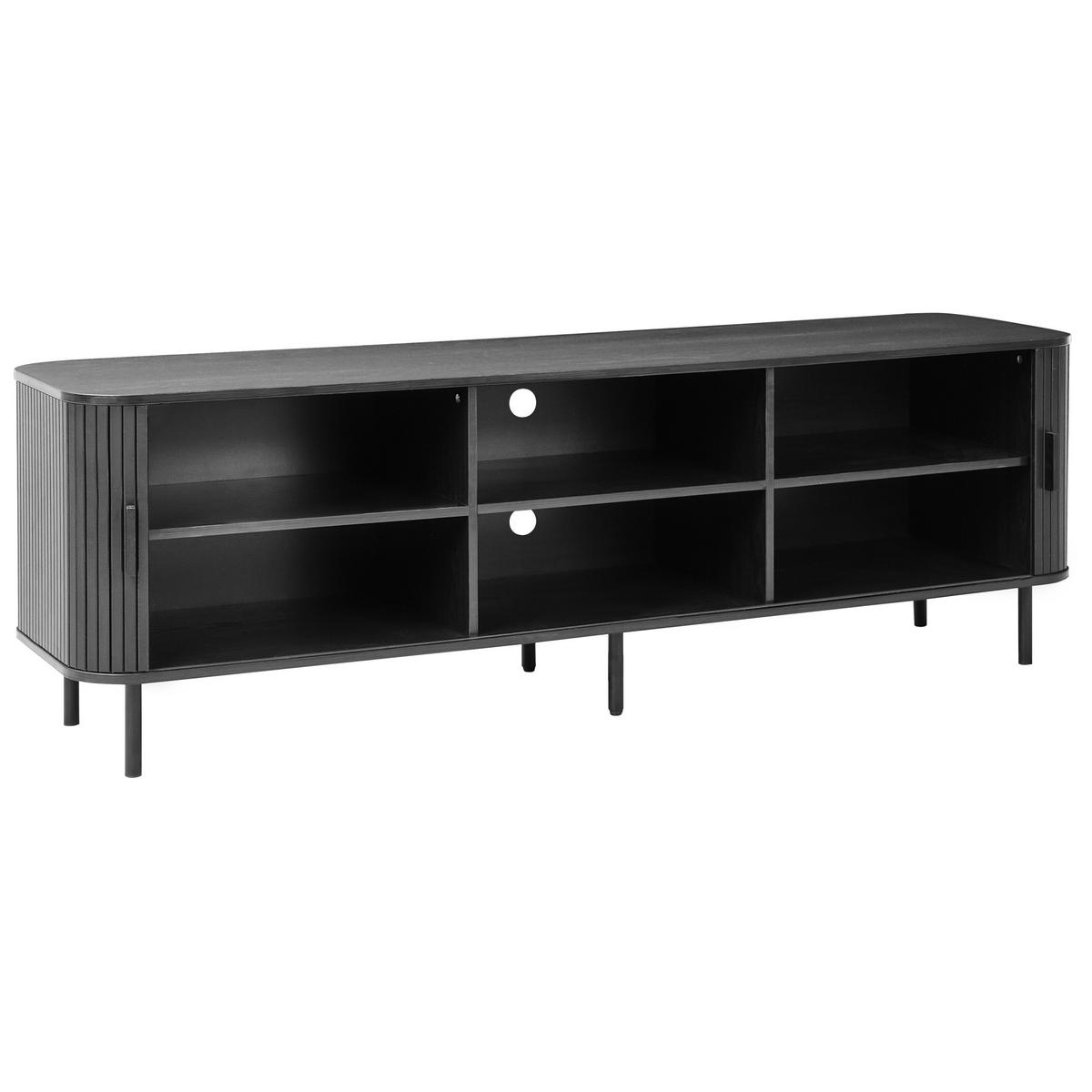 TV-MÖBEL Schwarz Bradley - Schwarz, Holzwerkstoff (180/58/45cm) - Beliani