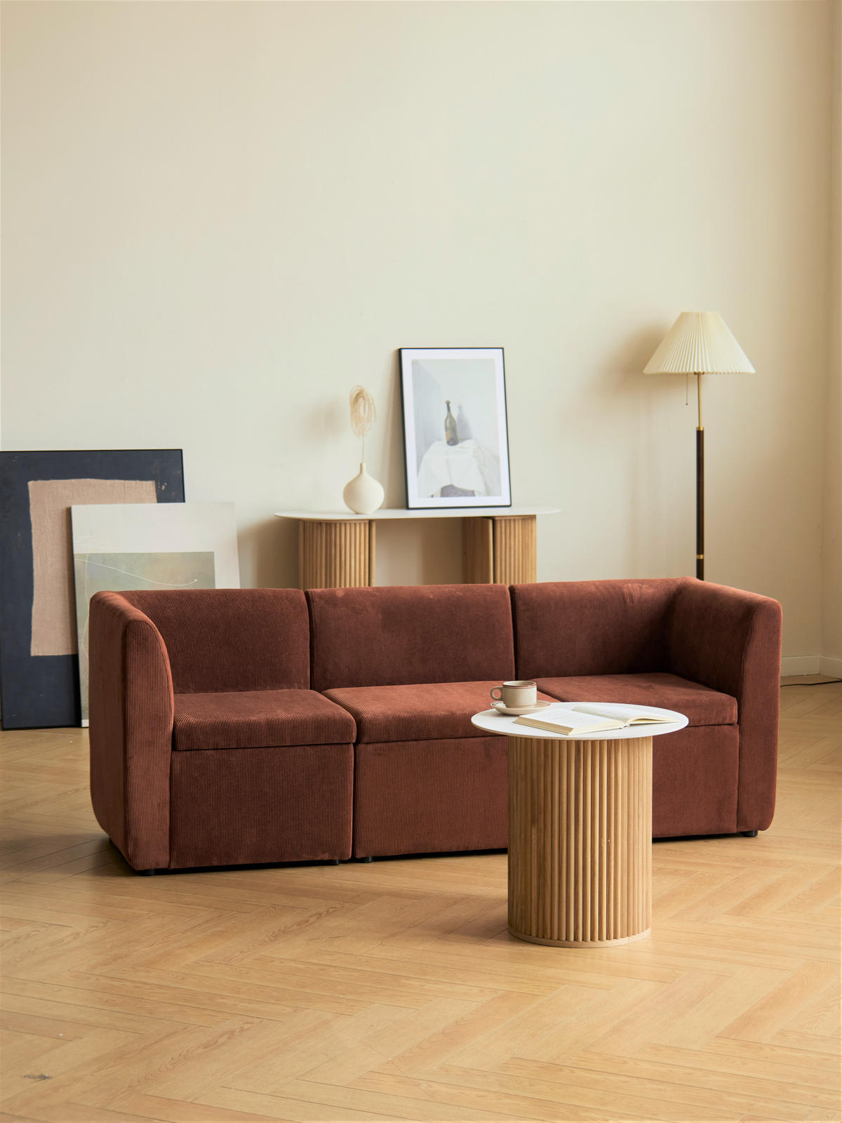 SOFA Samt Terracotta - Terracotta, Textil (60/68/60cm) - Nordlys