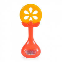 BABYRASSEL HE0139 rot bunte Perlen, Zahnungshilfe, Greifling, ab Geburt, leicht zu greifen - Orange, Kunststoff (3/5/14cm) - Moni