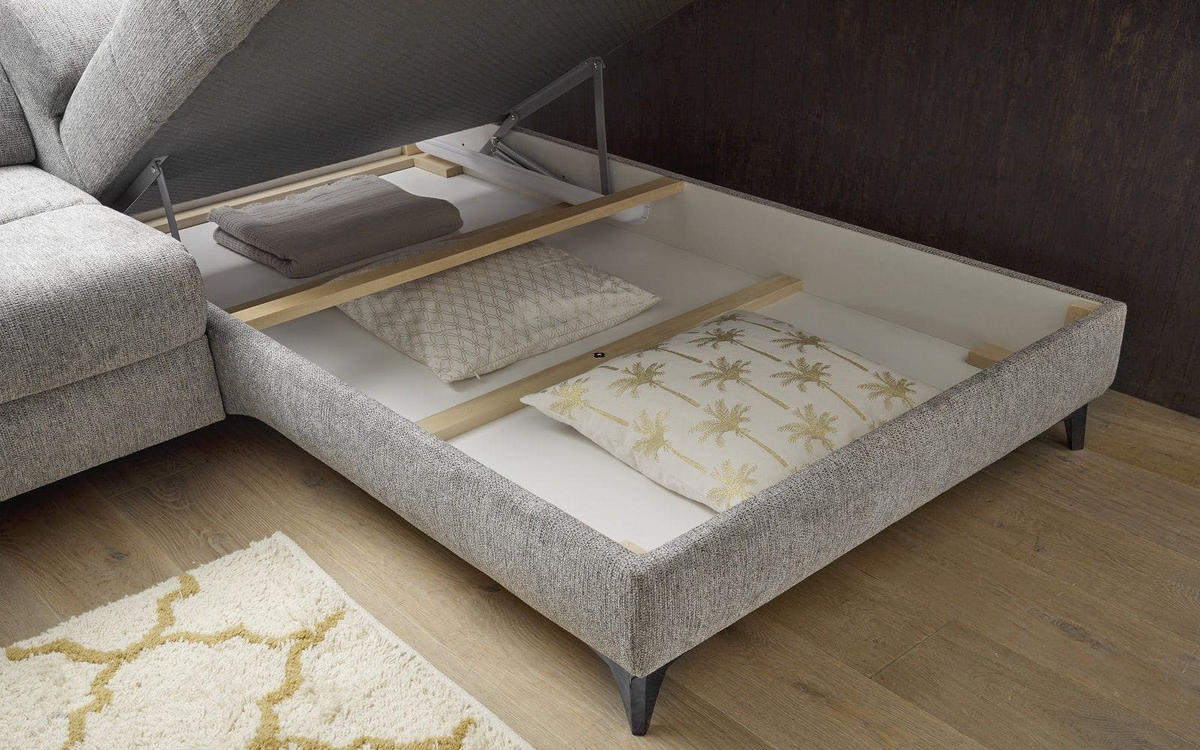 ECKSOFA mit elektrischer Wallaway-Funktion und vielseitigen Anpassungsmöglichkeiten - Taupe, Textil (198/282cm) - ed exciting design