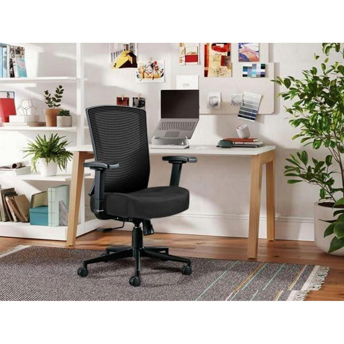 BÜROSTUHL mit hoher Rückenlehne und 200 kg Tragkraft Schwarz - Schwarz, Textil (53/107/49cm)
