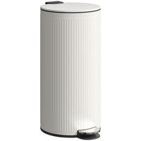 MÜLLEIMER KÜCHE 30L Treteimer mit Pedal, Softclose Deckel, Creme, 36/30/60,5 cm - Creme, Metall (30/60.5/36cm) - Rolipo