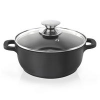 GRANITTOPF Grande mit Glasdeckel schwarz - Schwarz, Metall (2.3cm) - Orion 