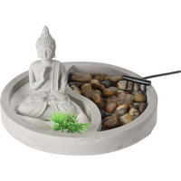 ZEN-GARTEN Buddha 19 cm - Grau, Stein (19/12/19cm) - Home Styling Collection