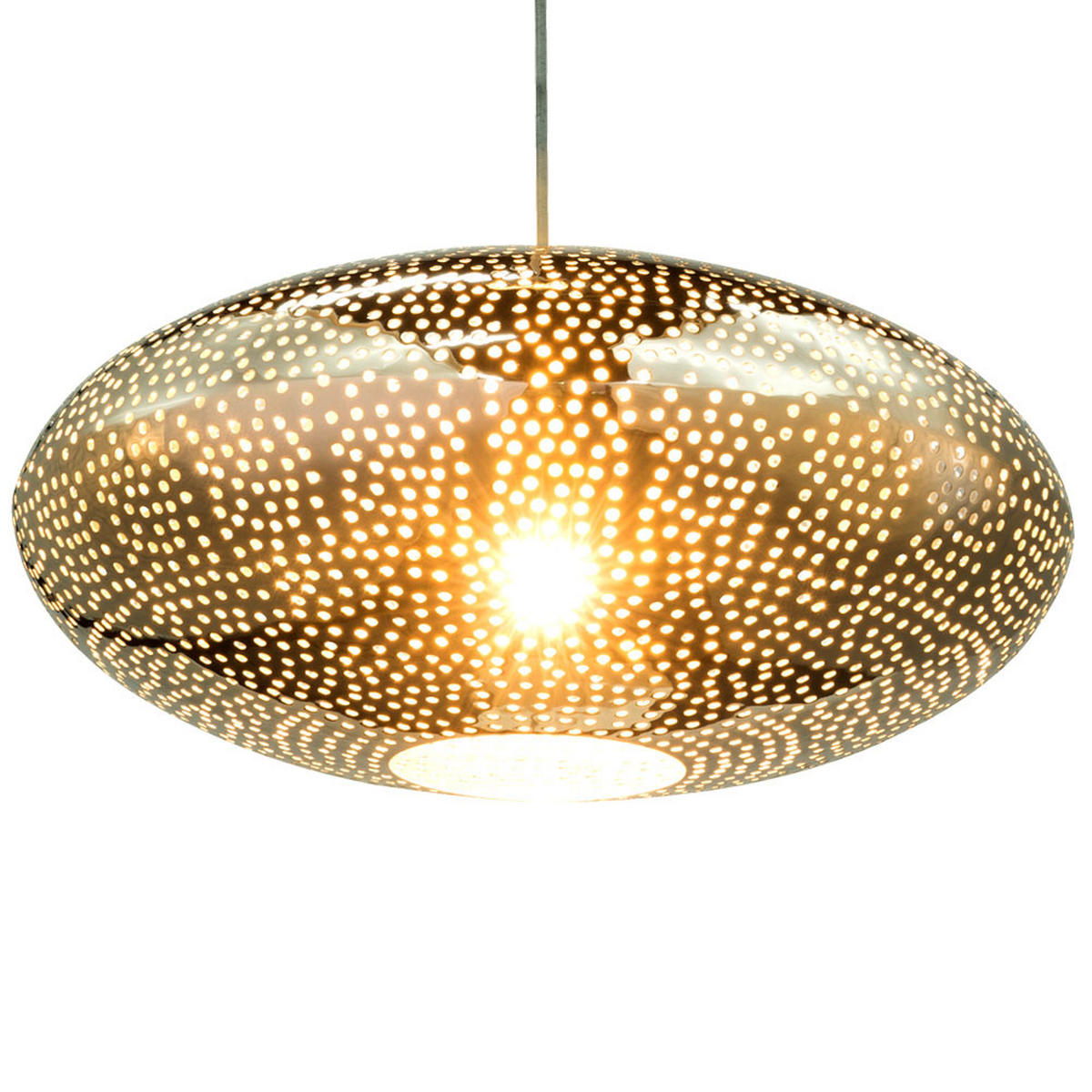 HÄNGELEUCHTE Chrom Silber dekorativer Schirm - Silberfarben, Metall (40/40/122cm) - Globo Lighting