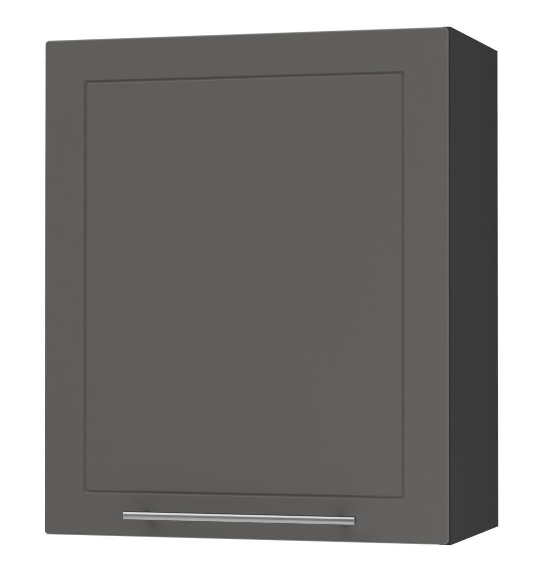 Feldmann-Wohnen Küchenhängeschrank Graphit, Schwarz 60x72x32.5 cm