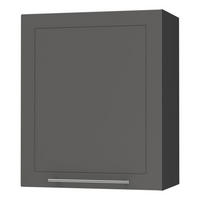 KÜCHENHÄNGESCHRANK Kvantum W2/60 Graphit Matt / Schwarz Matt 60 / 32,5 / 72cm - Schwarz/Graphitfarben, Holz/Holzwerkstoff (60/72/32.5cm) - Feldmann-Wohnen