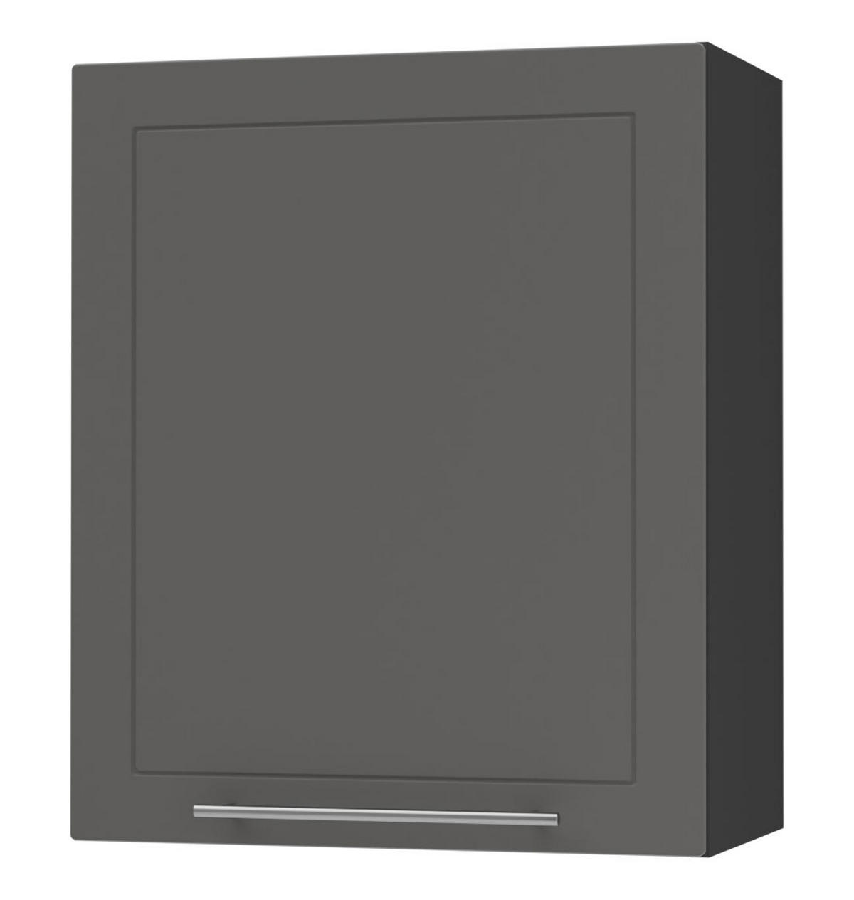 KÜCHENHÄNGESCHRANK Kvantum W2/60 Graphit Matt / Schwarz Matt 60 / 32,5 / 72cm - Schwarz/Graphitfarben, Holz/Holzwerkstoff (60/72/32.5cm) - Feldmann-Wohnen